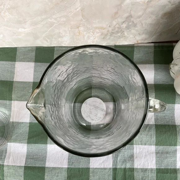 Hammered Glassware pitcher with Cheers imprinted in glass - Picture 3 of 3